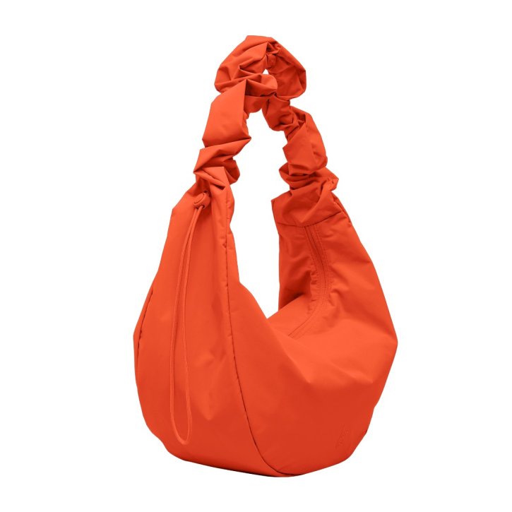 GOTBAG. Moon Bag Ruffle large monochrome hot coral